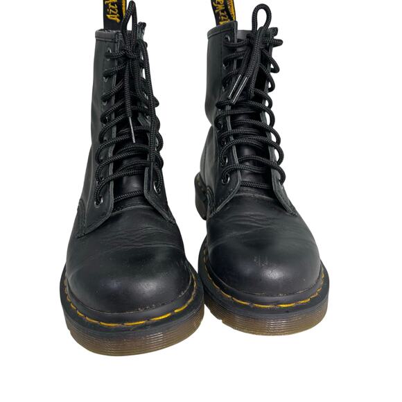 Dr Martens 11821 Black Leather 8 Eye Mid Boots 6 - Picture 10 of 11